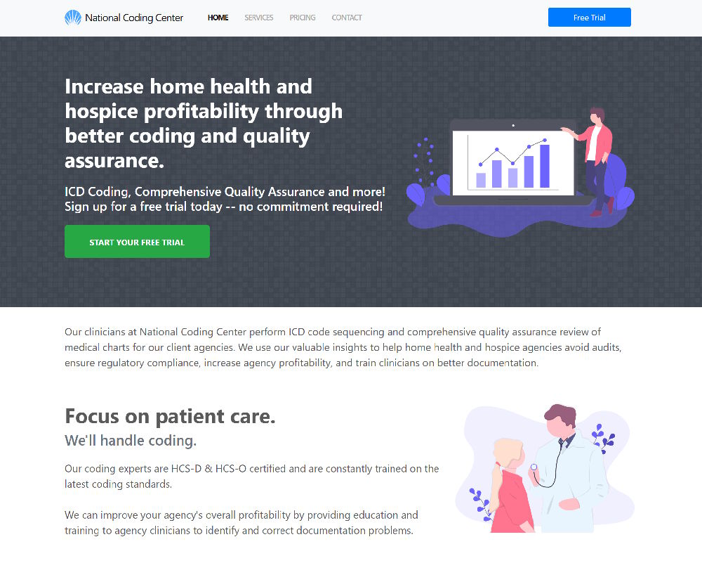 National Coding Center website screenshot