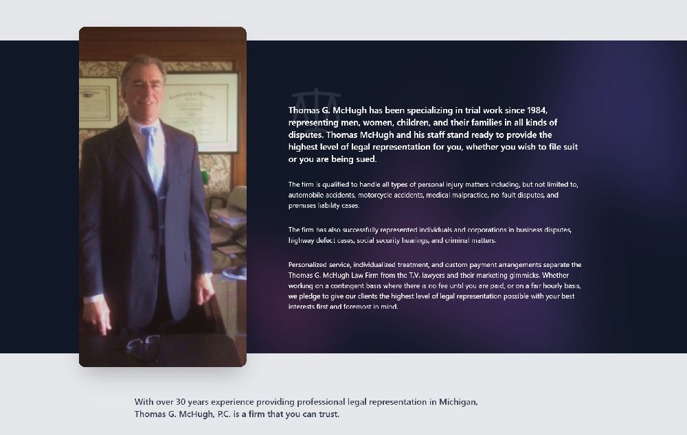 Thomas G. McHugh website screenshot