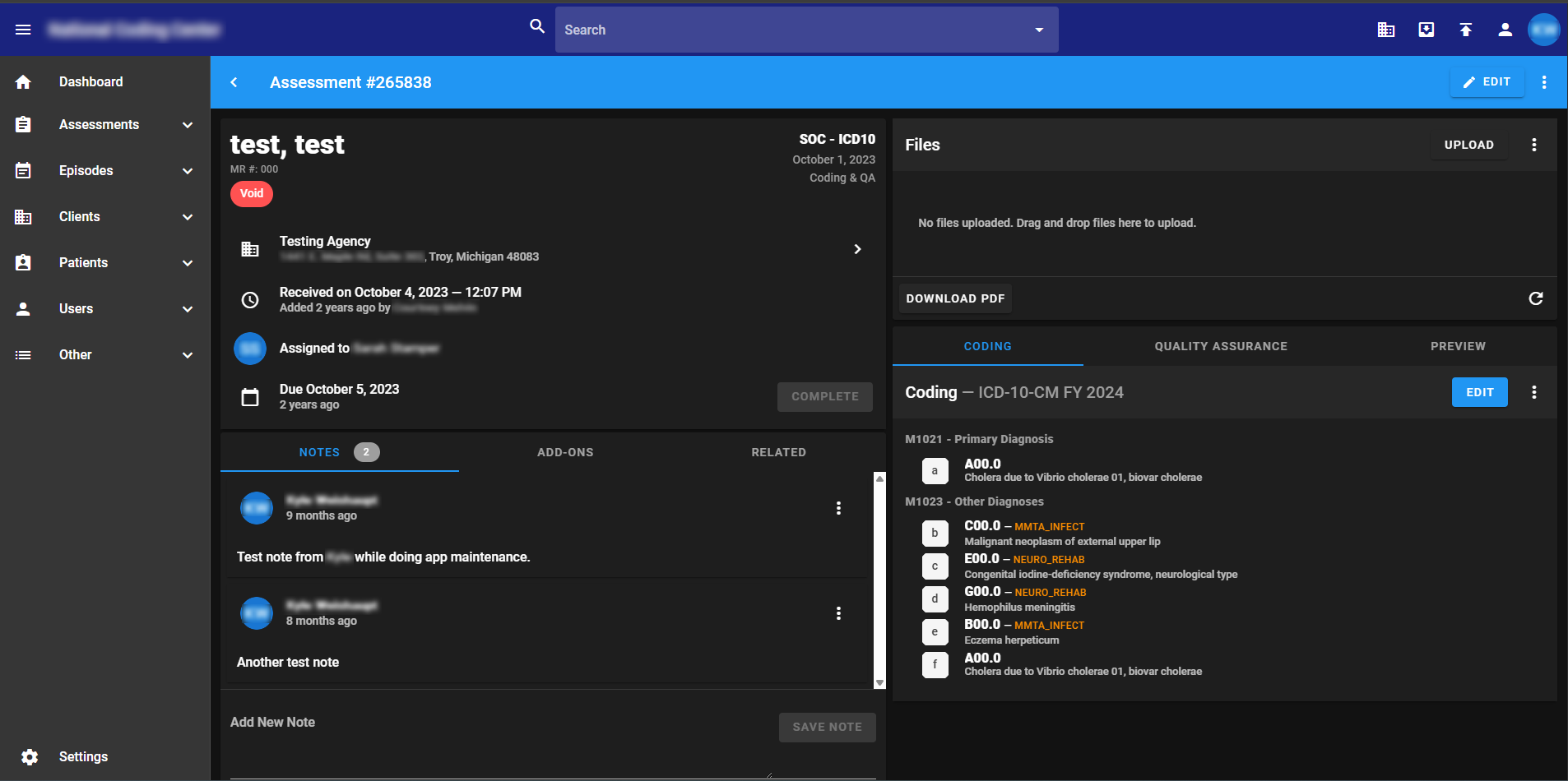 Web application dashboard